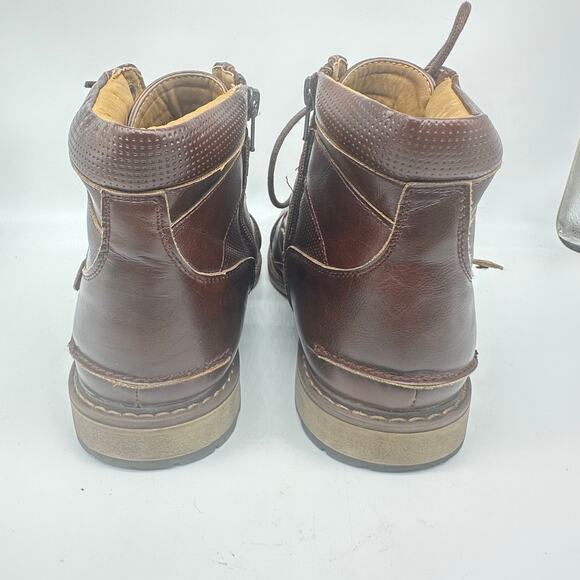 Madden Dylan Brown Lace Up Combat Cap Toe Leather Boots Mens Shoe Size 10 - Picture 6 of 15